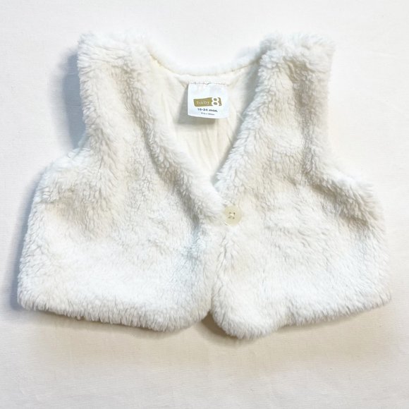 Crazy 8 Other - Crazy 8 White Faux Fur Vest size 18-24 Minths